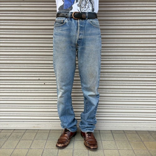 80s USA製 Levi's 501 ハチマル 前期 ヴィンテージ デニムパンツ W82cm 524刻印 シングル グランジ ダメージ リーバイス インディゴ 70s