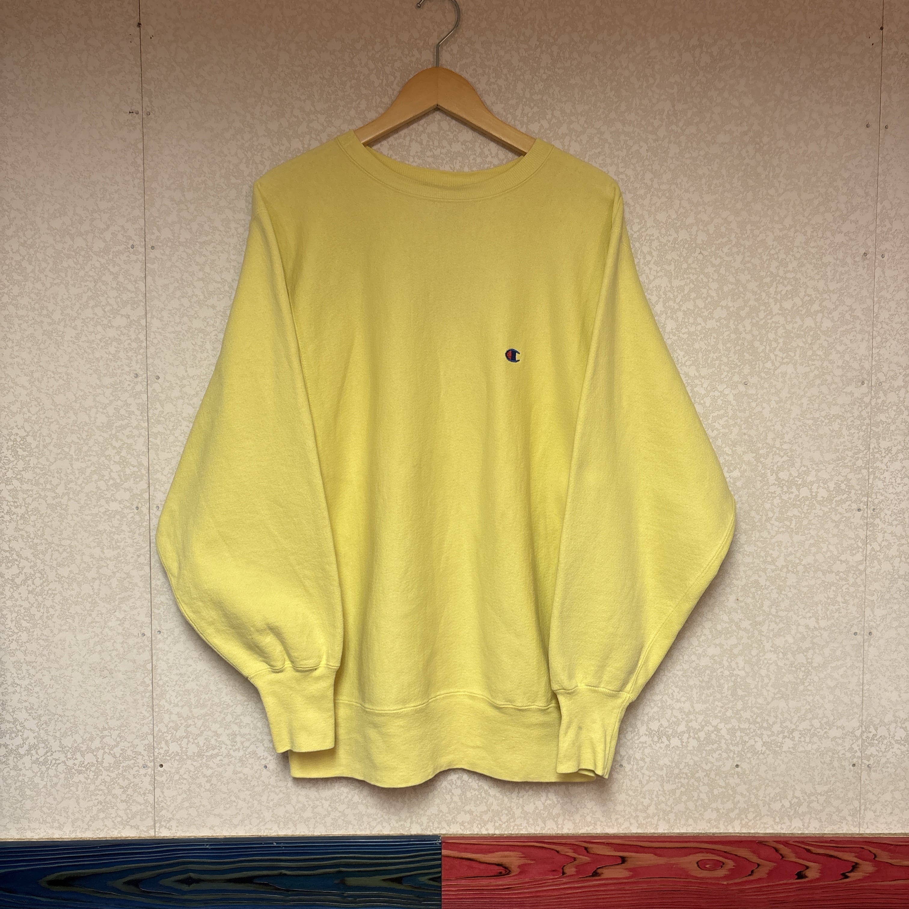 90s USA製 Champion REVERSE WEAVE ワンポイントロゴ刺繍 スウェット