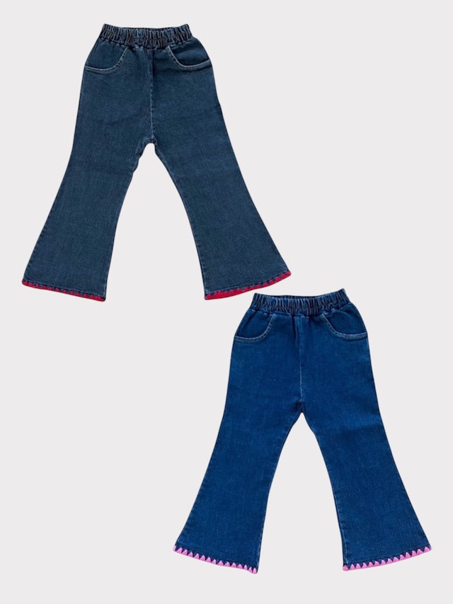 stitch denim pants