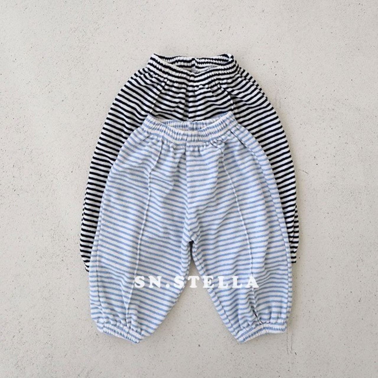 【SN,STELLA】ブラザーストライプパンツ ライトブルー 80~130cm - 4