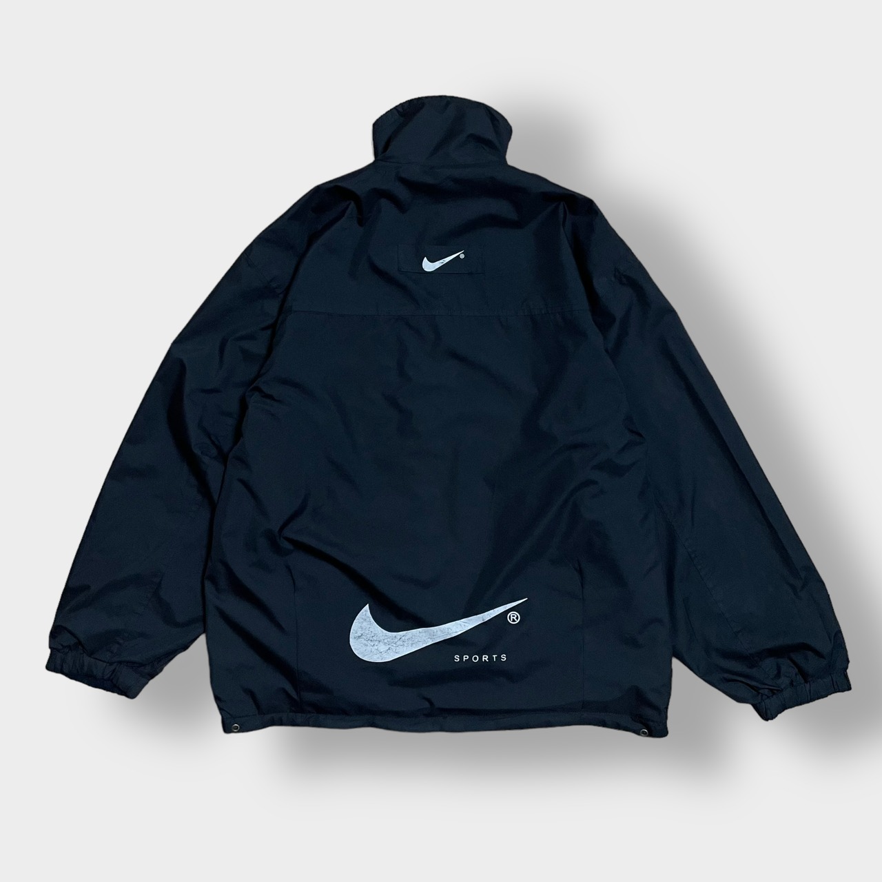 NIKE ブルゾン ジャンパー ジップアップ フリース フルジップ ジャケット スウッシュ 刺繍ロゴ ワンポイント アウター ナイキ us古着