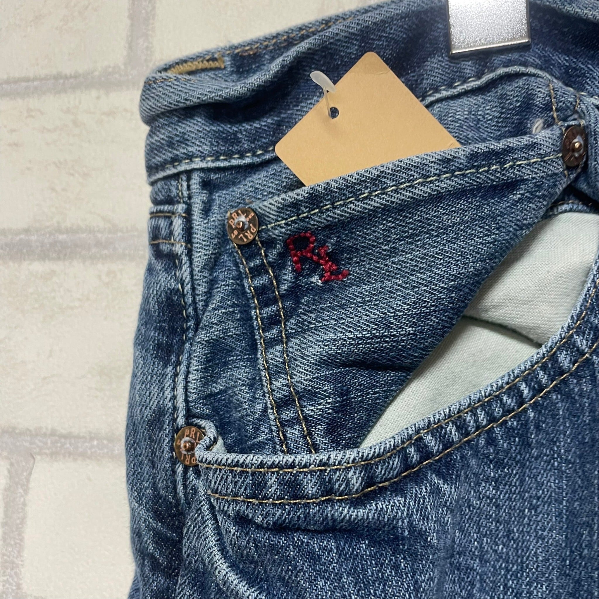 W34×L32】POLO RALPH LAUREN デニムパンツ 革パッチ | 古着屋OLDGREEN