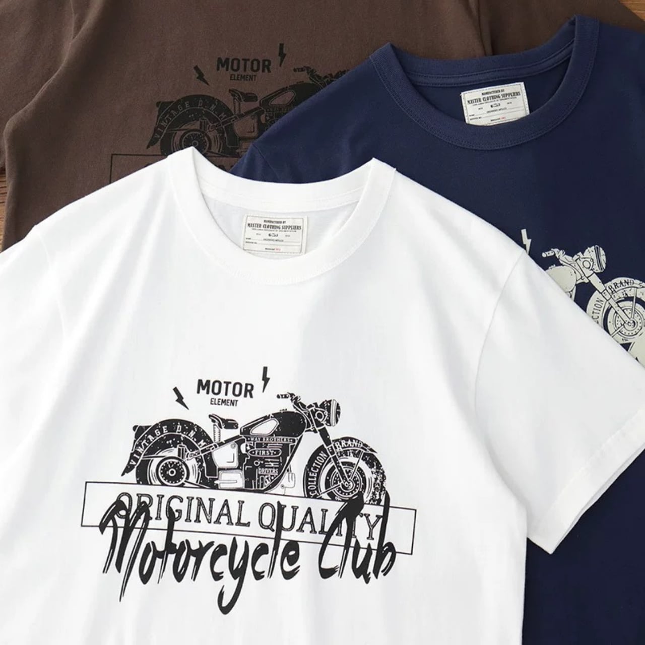バイクデザイン クルーネック Tシャツ 00140