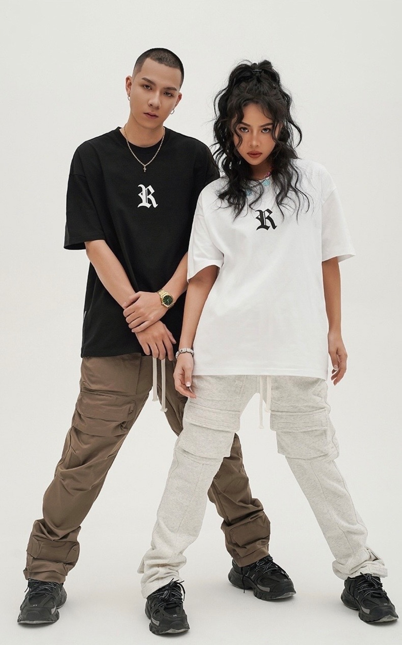 R Logo Vintage Map Print T-shirt UH00065