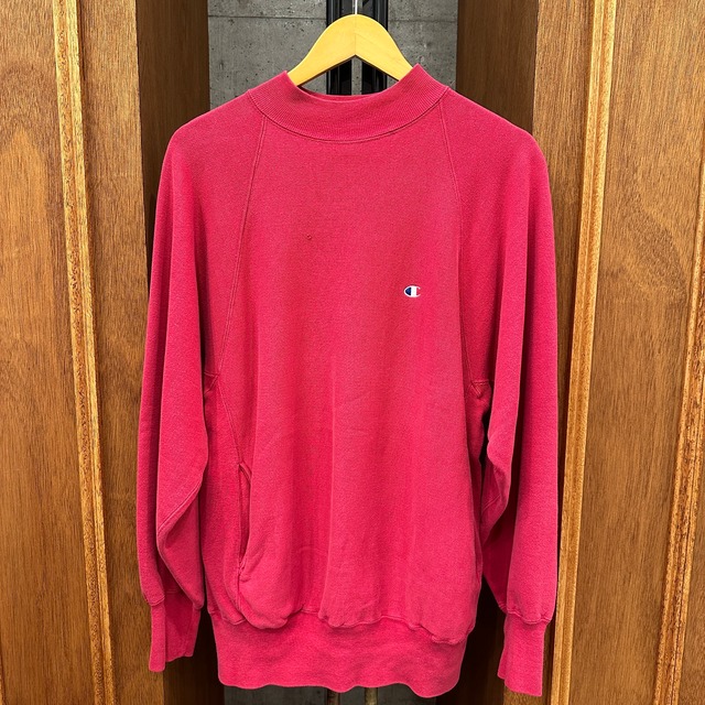 1990'S CHAMPION REVERSE SWEAT SHIRT PINK MOCNECK XL