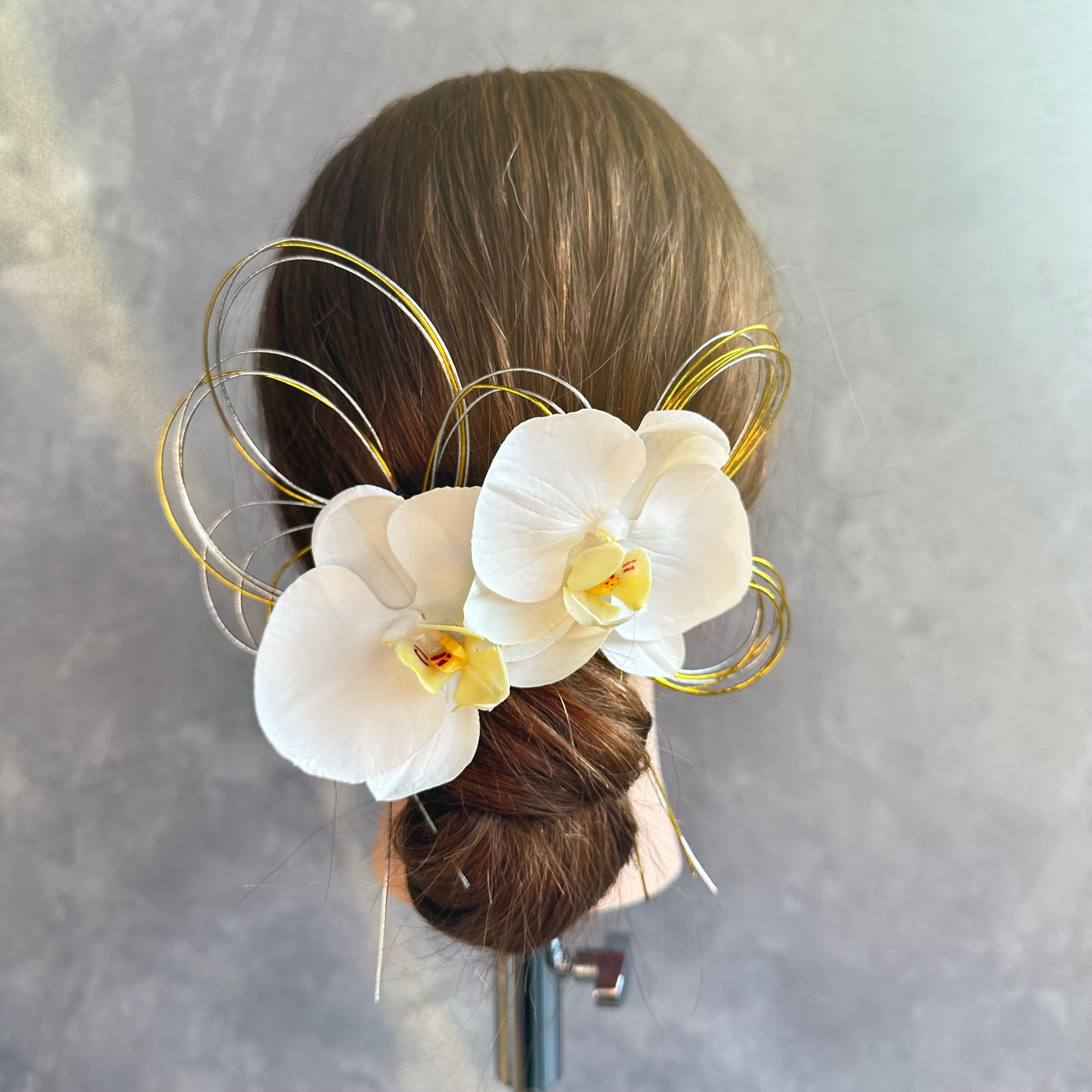 水引入り胡蝶蘭髪飾り 和装 成人式 卒業式 ウェディング | plum