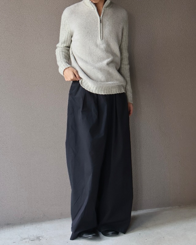【Jean Paul Gaultier】Sleeve cut-out Half Zip Knit