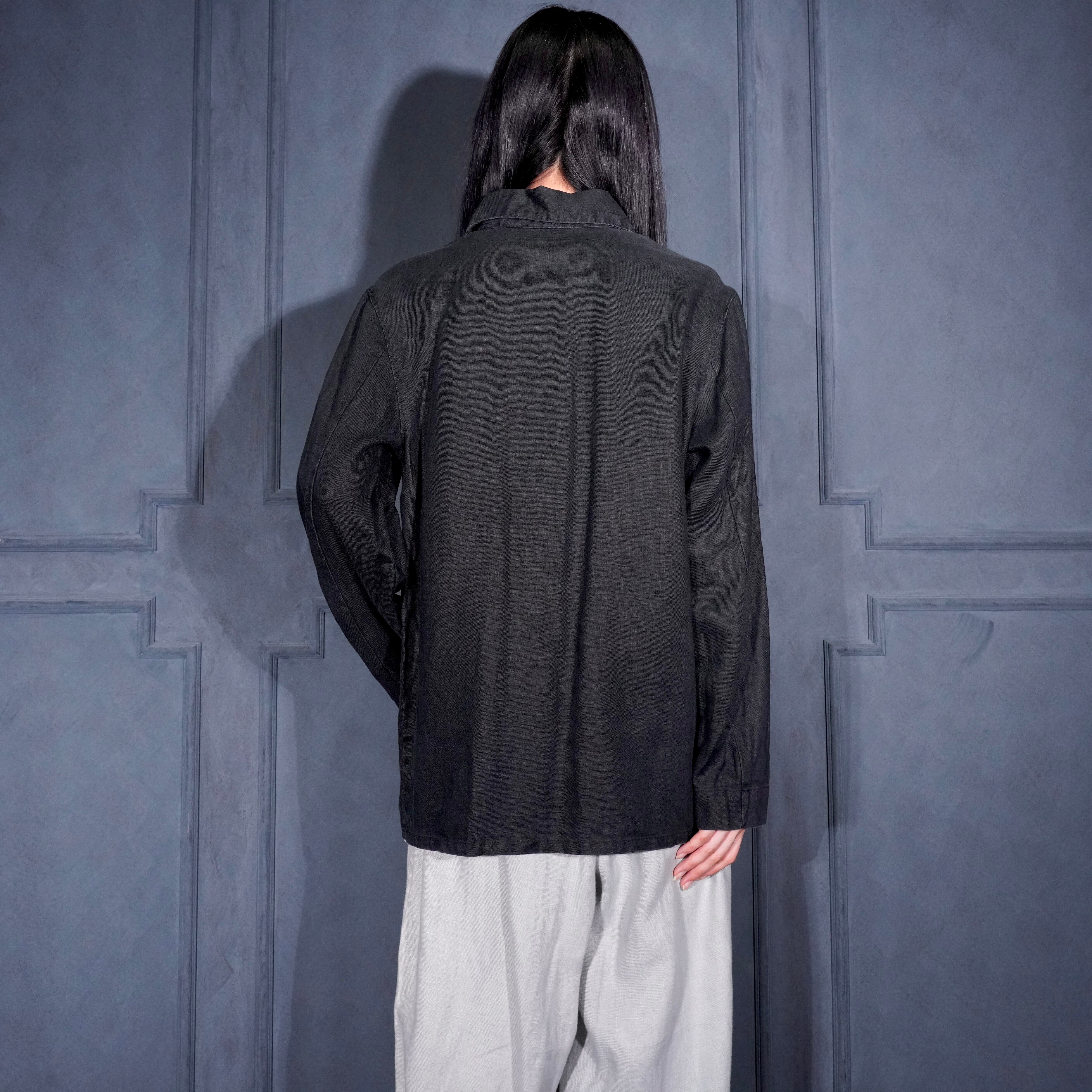 90's USA VINTAGE GAP NAVY COLOR LINEN COVERALL JACKET/90年代