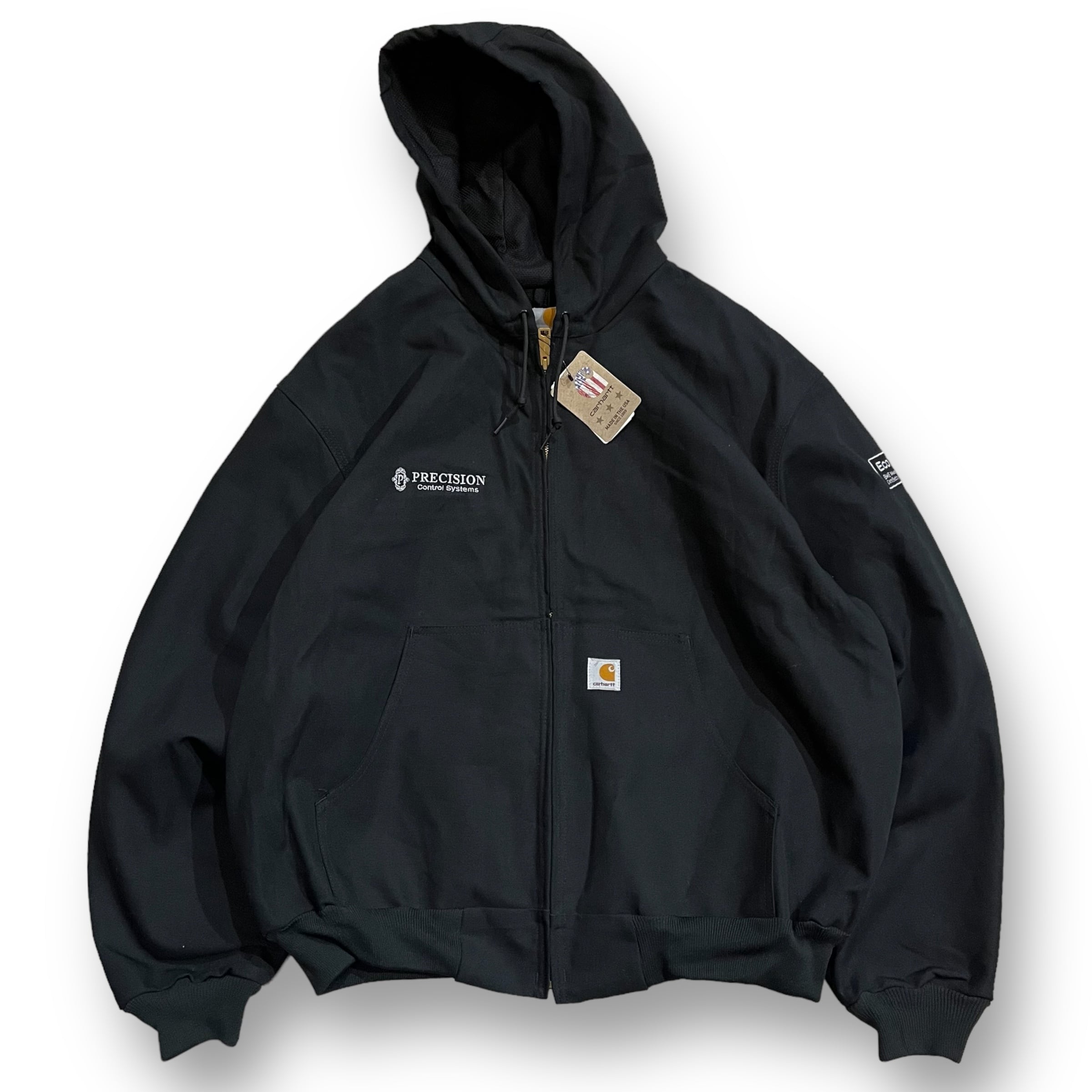 USA製 size : 2XL【 Carhartt 】カーハート アクティブジャケット デッドストック アクティブパーカー ワークジャケット 企業ロゴ  黒 古着 古着屋 高円寺 ビンテージ n40306 | Slat_Albatross_Isla_Vintage powered by BASE