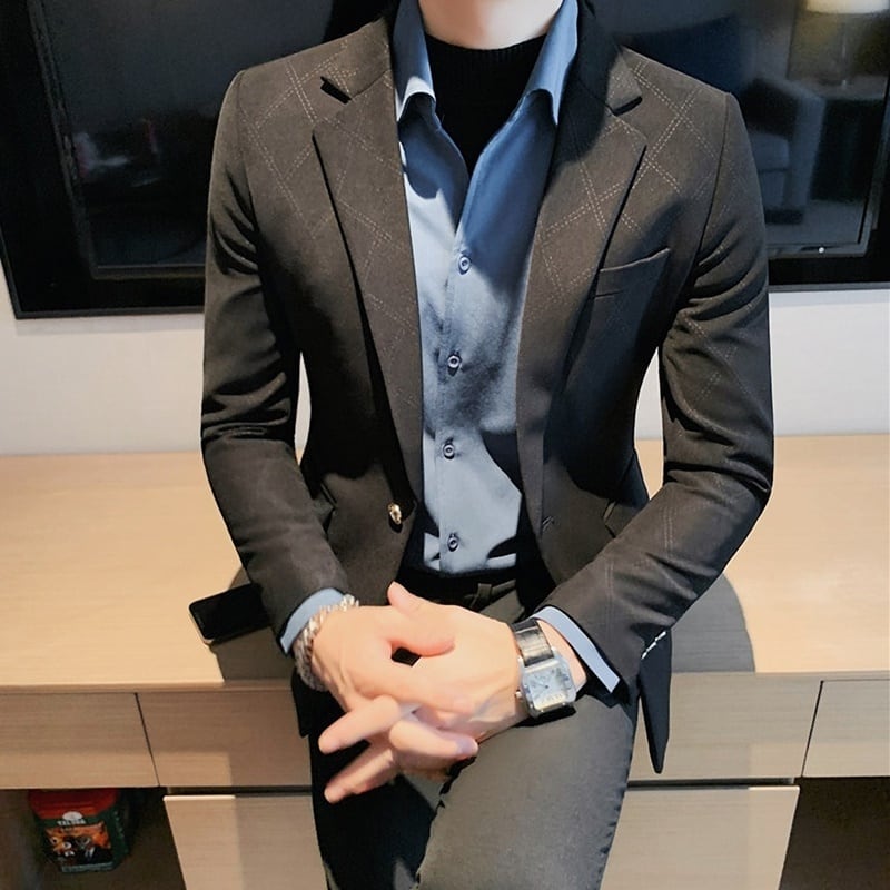 シングルボタン アーガイルジャケット 3カラー LB0402