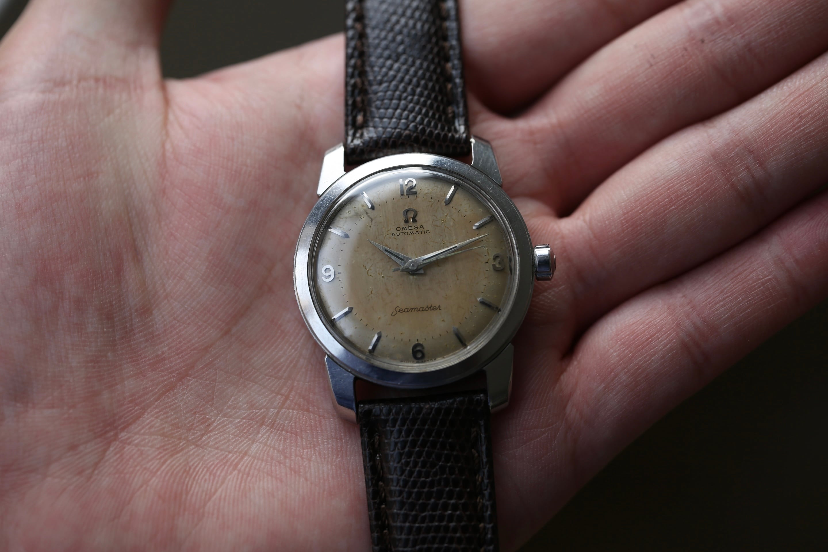 OMEGA】1955年製 オメガ シーマスター 自動巻き イギリス専売 OMEGA】1955年製 オメガ シーマスター 自動巻き イギリス専売