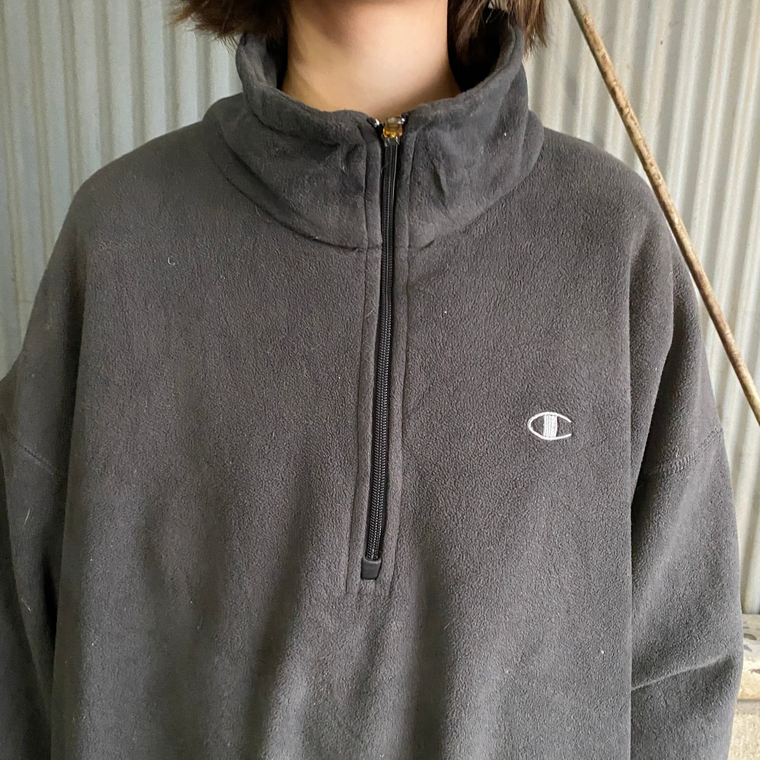 ビッグサイズ Champion チャンピオン ハーフジップ フリースジャケット 