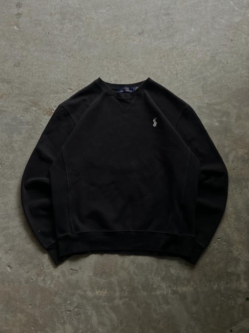 POLO Ralph Lauren ポニー刺繍 裏起毛 クルーネックスウェット 黒 M
