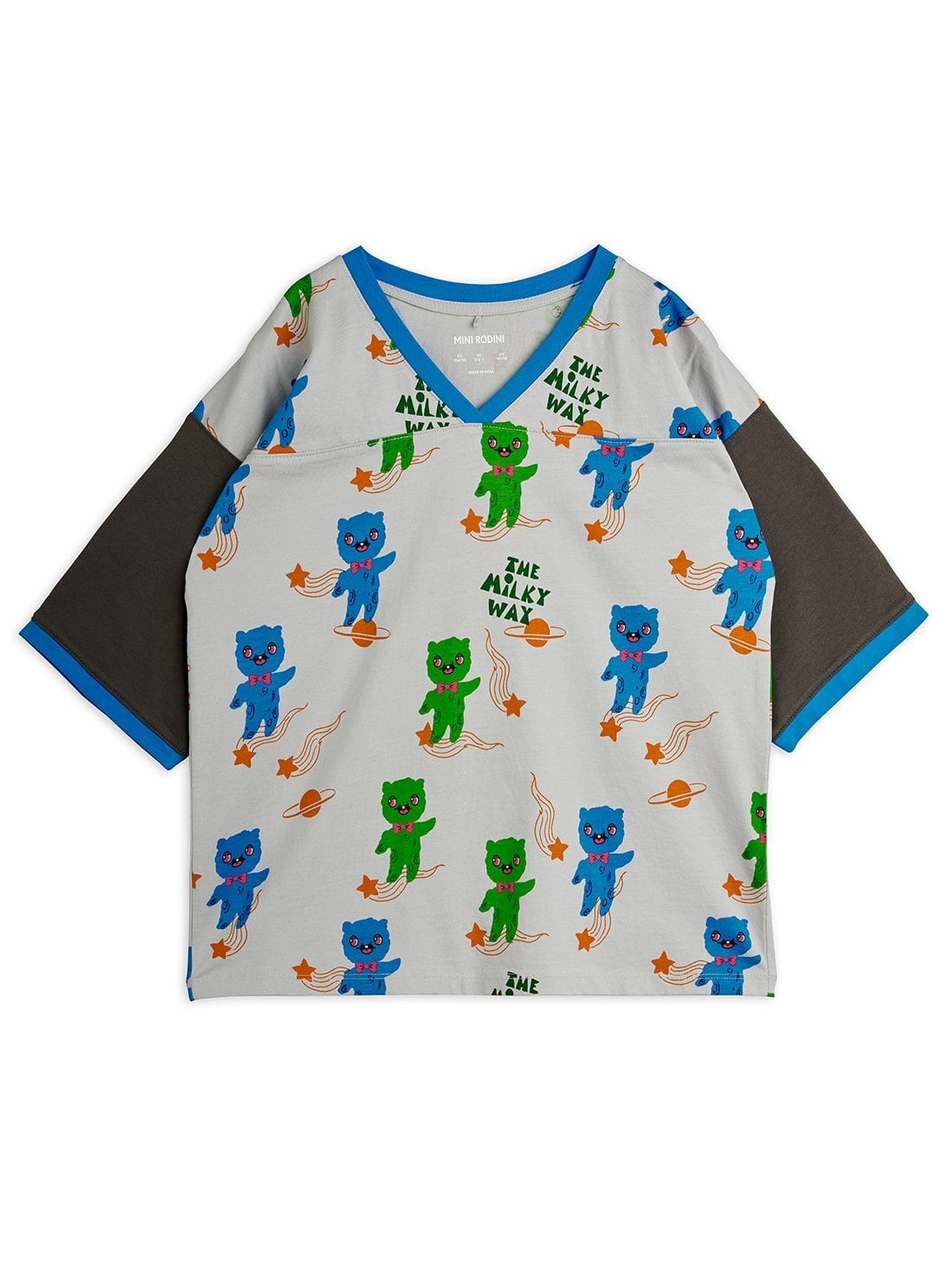 【26SS】minirodini( ミニロディーニ )Aliens aoptee loose fit ss tee(80-86/92-98/104-110/116-122/128-134)Tシャツ エイリアン 総柄