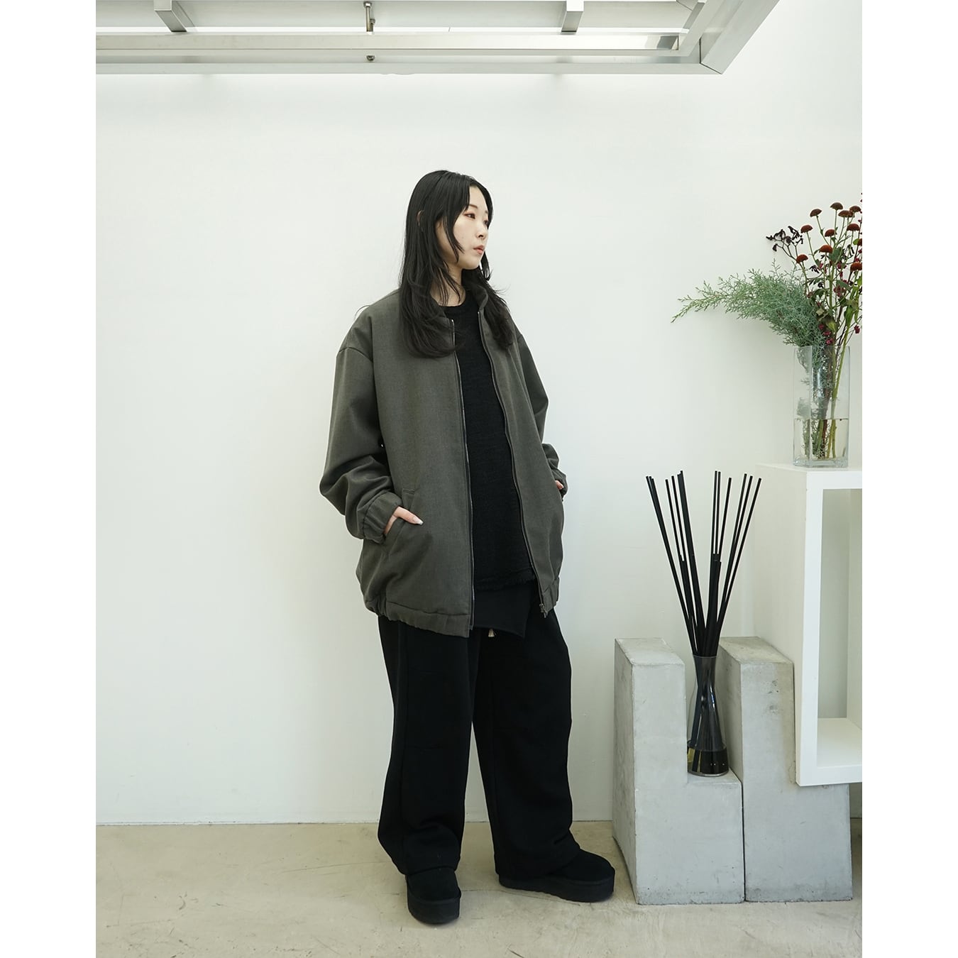 kujaku] (クジャク) J-257 Unlined Oversized Zip Blouson ver. YN