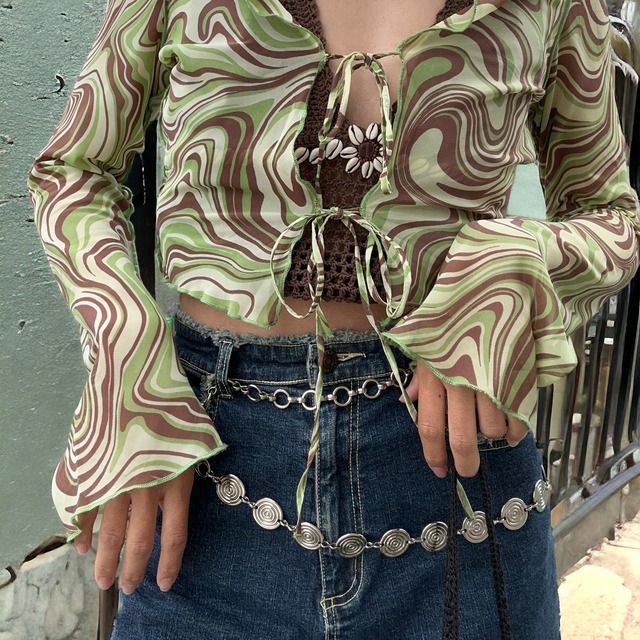 【LADIES】sheer marble cardigan