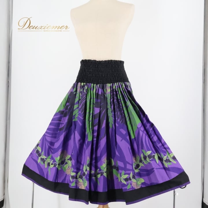 フラダンス 衣装 パウスカート アロハスタンダード ブラック系