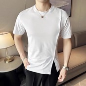 slit short sleeve T-shirt 00328