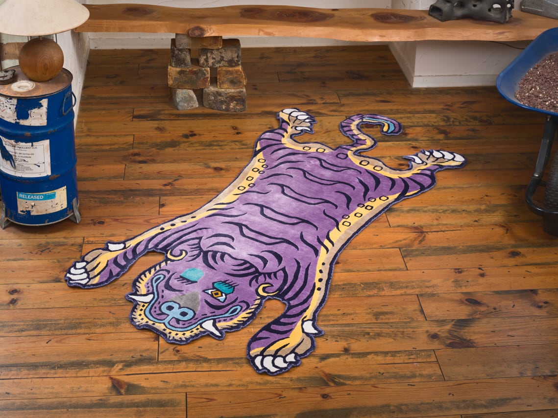 Tibetan Tiger Rug 《Lサイズ•シルク•オリジナル1•パープル232