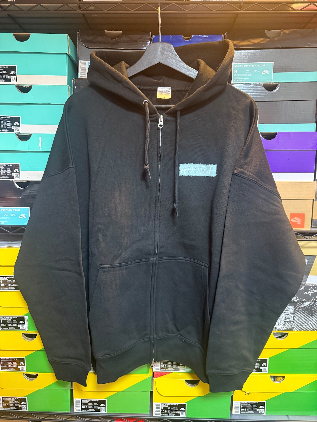 【SAMPLE】A.D.D.I.C.T Logo Zip Hoodie Black【Medium】