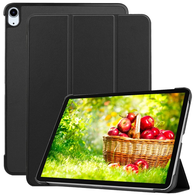 PINLISHENG iPad Air 11インチ ケース (M3/M2、2025/2024) /第5/4世代 (2022/2020) カバー三つ折りスタンド(ブラック)