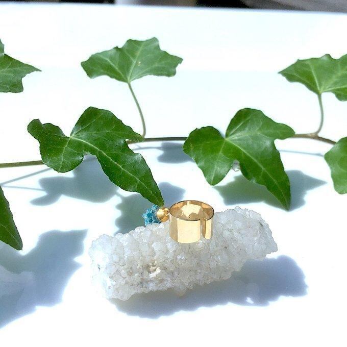 【一点物】✦⋆.青い星屑⋆.カバンサイト原石イヤーカフ⋆.·⋆.·✦