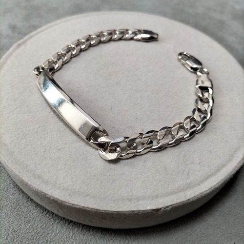 Heavy Vintage Silver 925 ID Bracelet Made in Italy20cm
