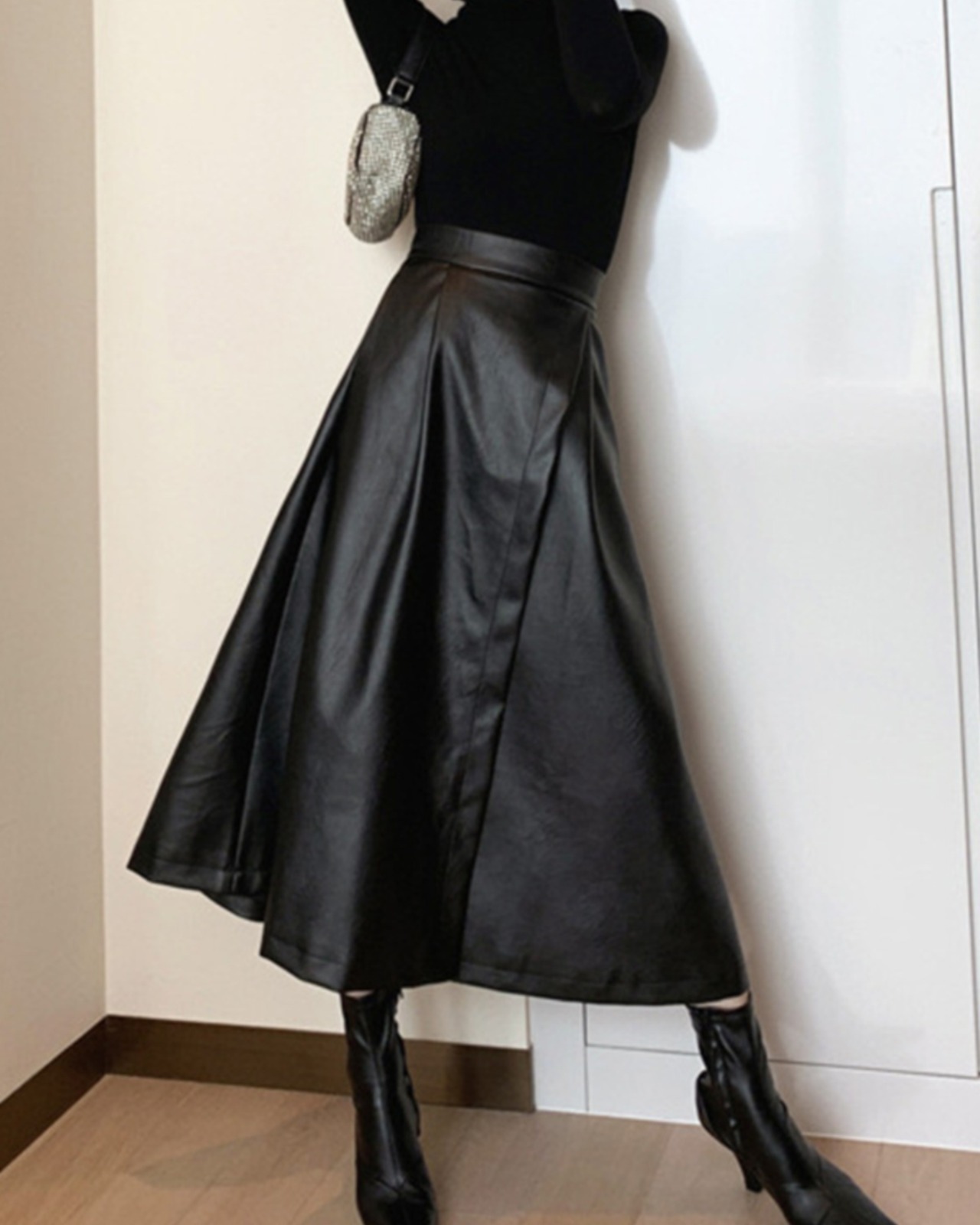 エレガントAラインPUロングスカート 2color A0721 - 5