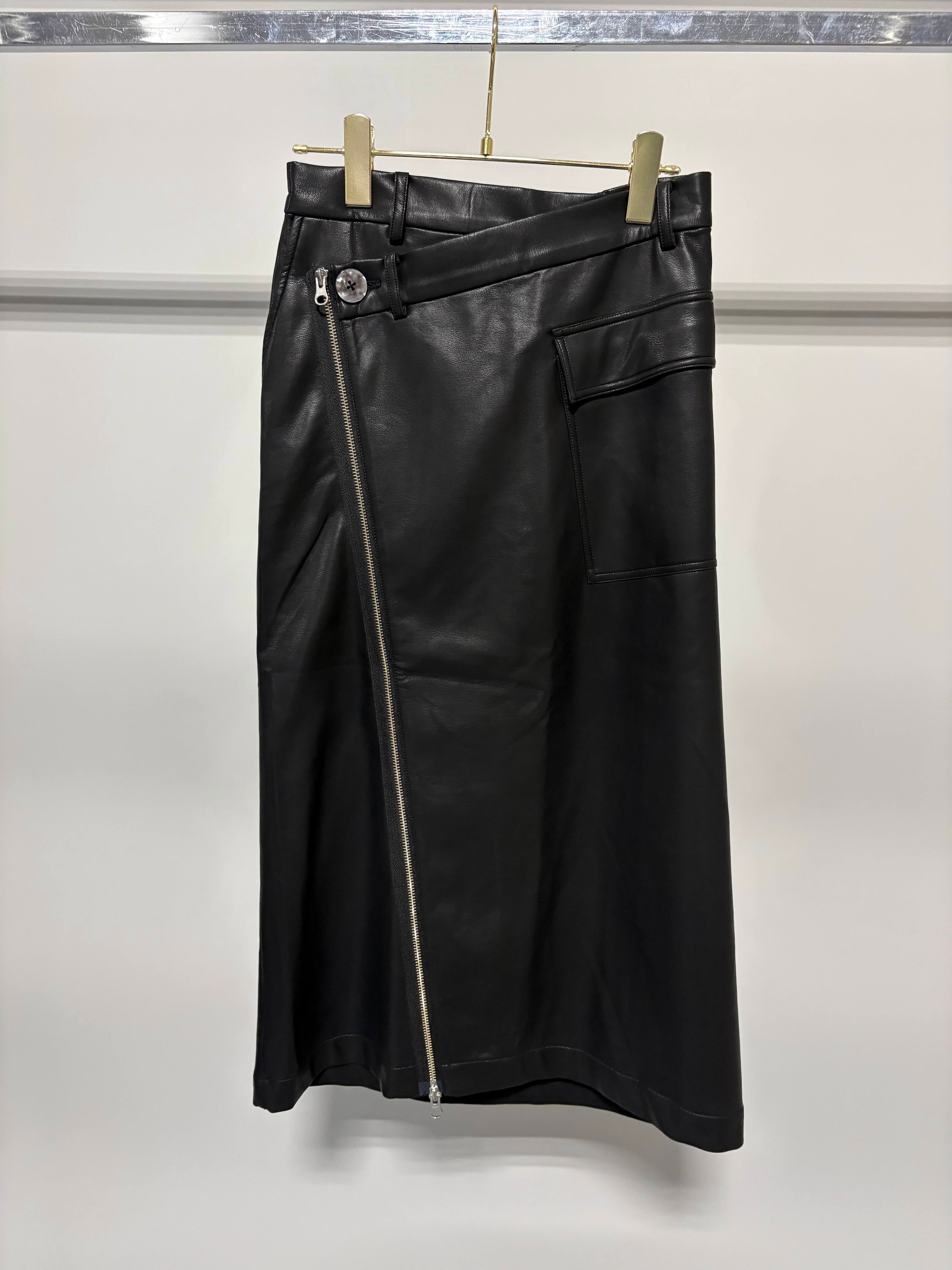 【10/上旬〜下旬入荷次第お届けのご予約】 MARGAUX VINTAGE/マルゴーヴィンテージ レザーラップスカート