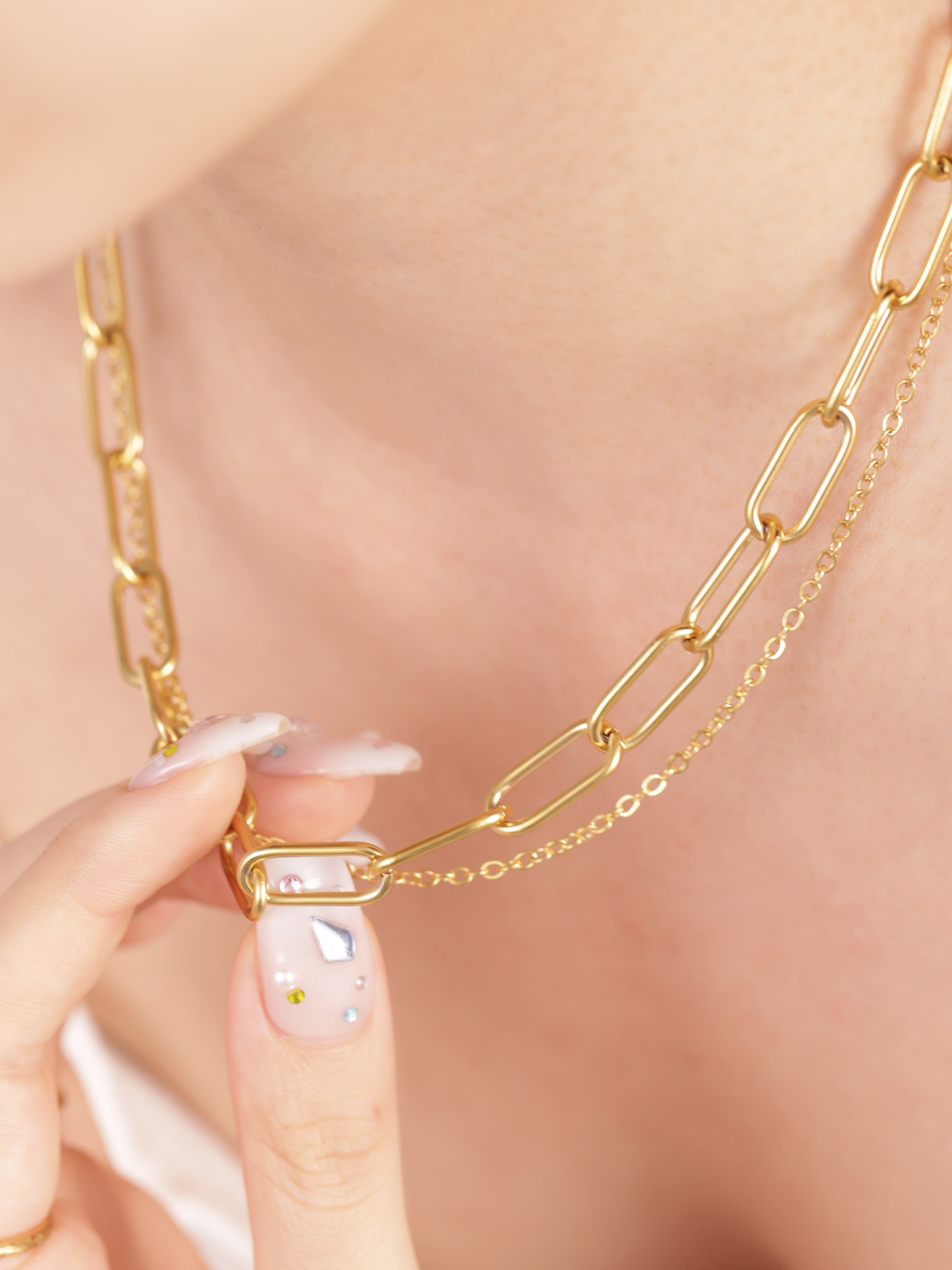 【7/5新作】316L double thick chain necklace #n88