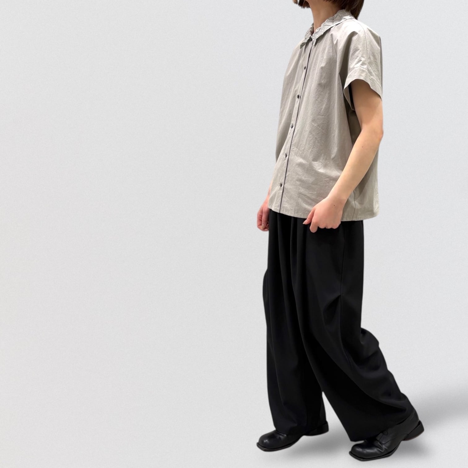 mizuiro ind washer collar wide shirt | CoCo Cuore
