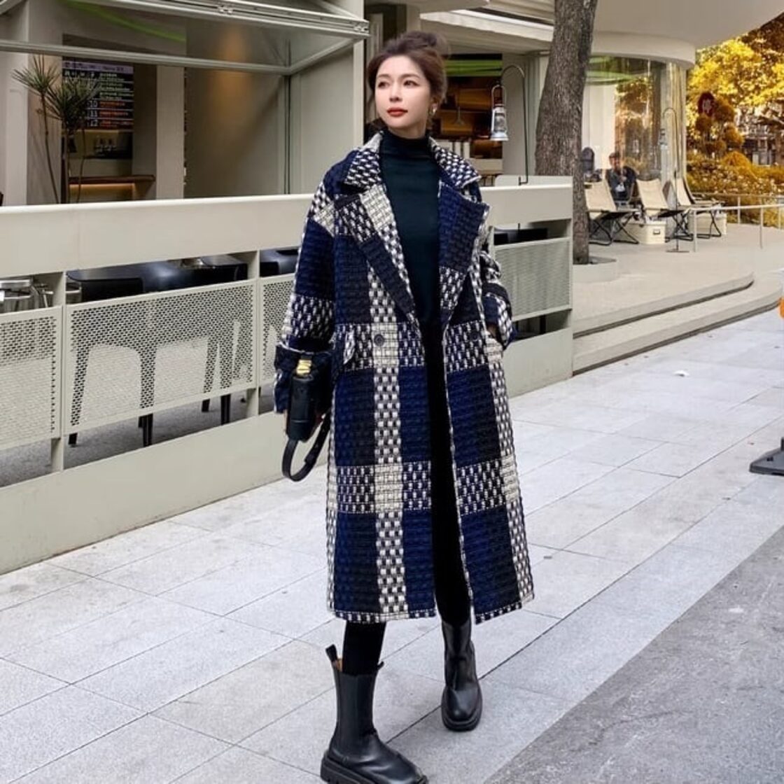 美品本物バーバリーブルーレーベル高級フォックスファー付きウール 
