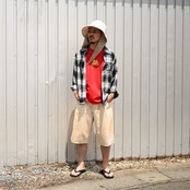 BOWWOW(バウワウ） REMADE RAYON PLAID SHIRT AGED、ANACHRONORM(アナクロノーム)REWIND CULTURE S/S T-S