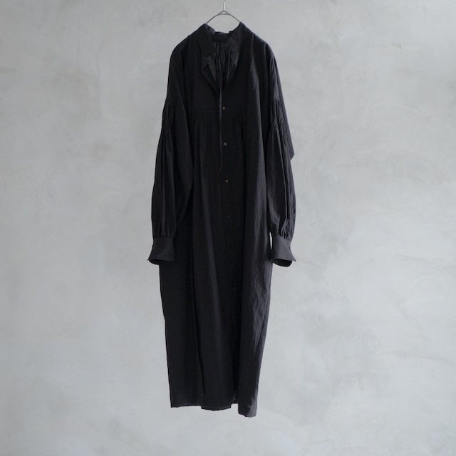 the last flower of the afternoon　深き空の底 open collar shirt dress（オープンカラーシャツドレス）