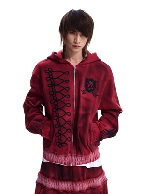 【STARTEXCEEDEND】EMBROIDERED ZIP UP HOODIE