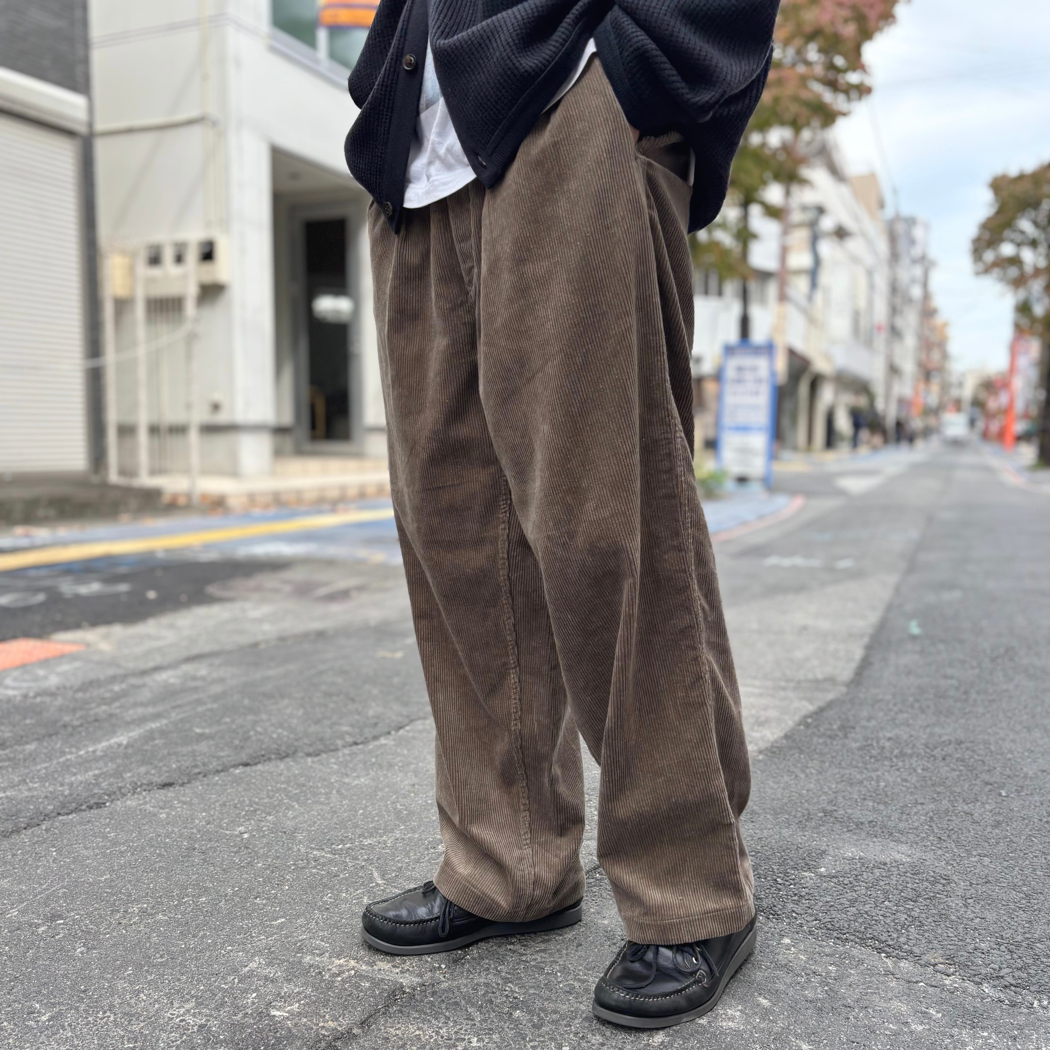 NOROLL THICKWALK CORDS PANTS LIME GREEN SMOKE BROWN / ノーロール