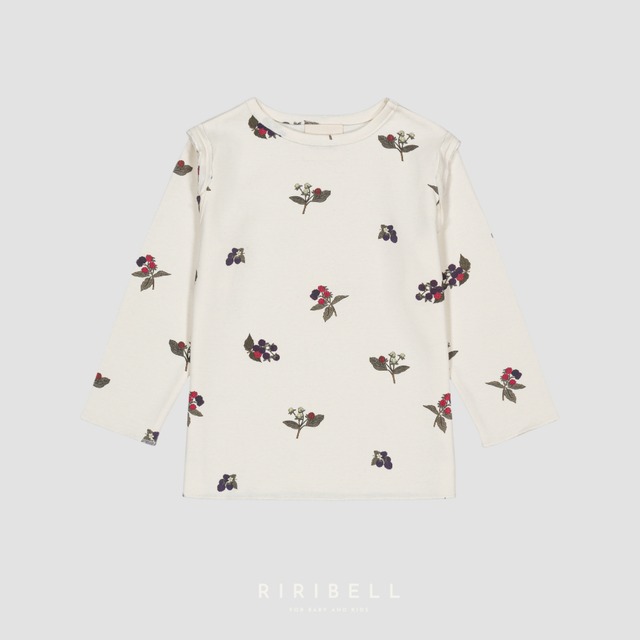 【STUDIO BOHEME】LALA T-SHIRT - ECRU / BLACKBERRIES <18M/24M>
