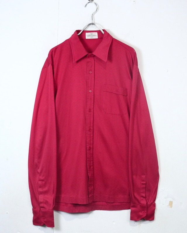 【Caka act2】80's “VALENTINO” Logo Pattern L/S Shirt
