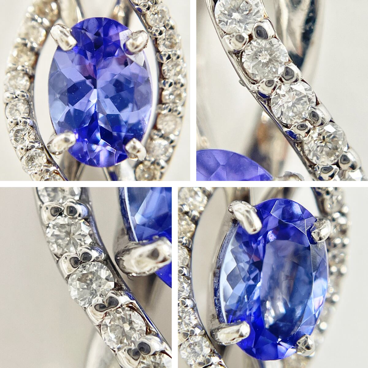 K18WG 天然タンザナイト 0.80ct ダイヤ 0.18ct ネックレス K18WG 天然タンザナイト 0.80ct ダイヤ 0.18ct ネックレス