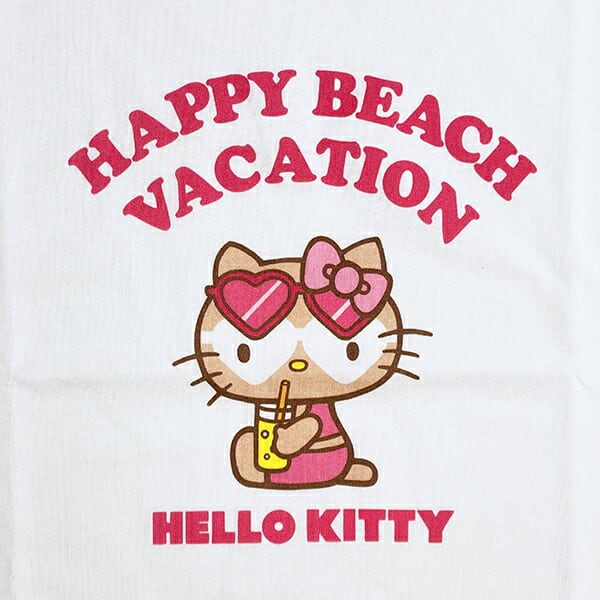 サンリオ 日焼け キティ クロップド半袖Tシャツ(S) ホワイト アパレル