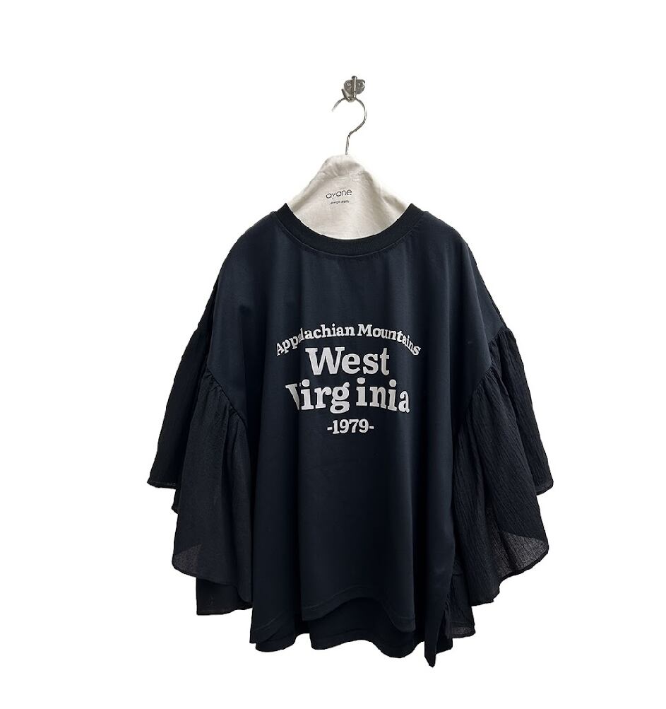 予約販売] ayane アヤン ひらひらスリーブロゴTシャツ 826516 (4/中