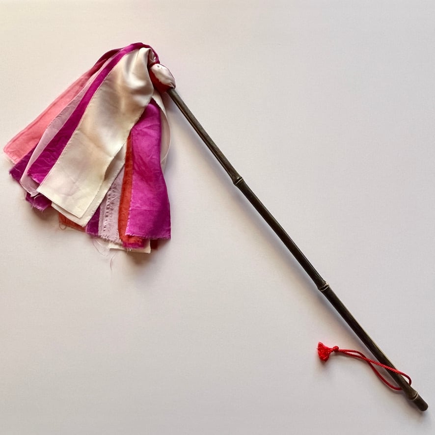 【番外編】手作り　黒竹正絹ハタキF