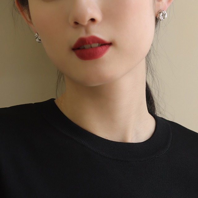 silver925 knot design pierce