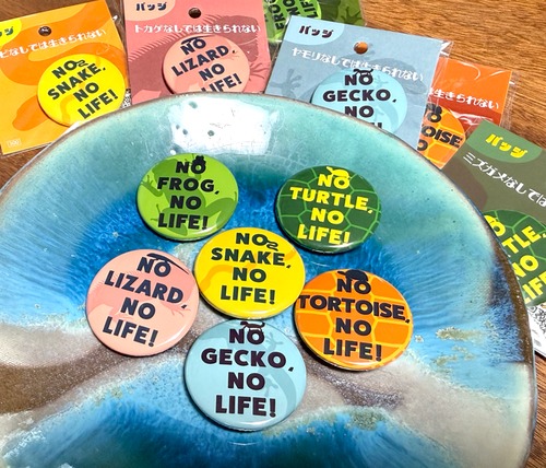 NO TURTLE (FROG LIZARD and more) NO LIFE カンバッジ