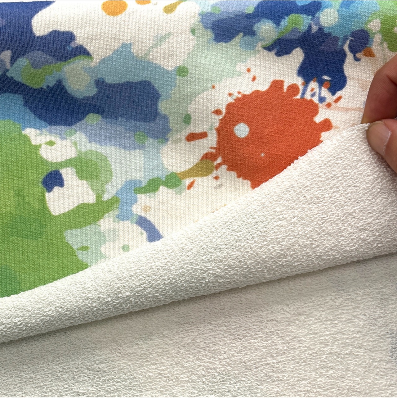 ★NY395◆1m◆ラスト1点◆綿100%裏毛ニット生地◆マレファブ◆バシャン