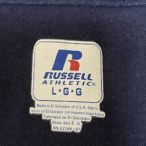 【Russell】カレッジ モンマス大学 MONMOUTH UNIVERSITY プリント Tシャツ アーチロゴ ラクロス L US古着