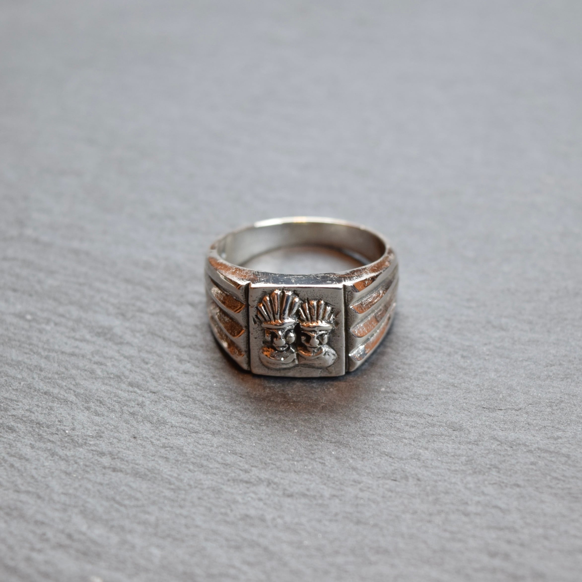 シルバー925 Silver ツタンカーメン印台リング/軽研磨仕上げ