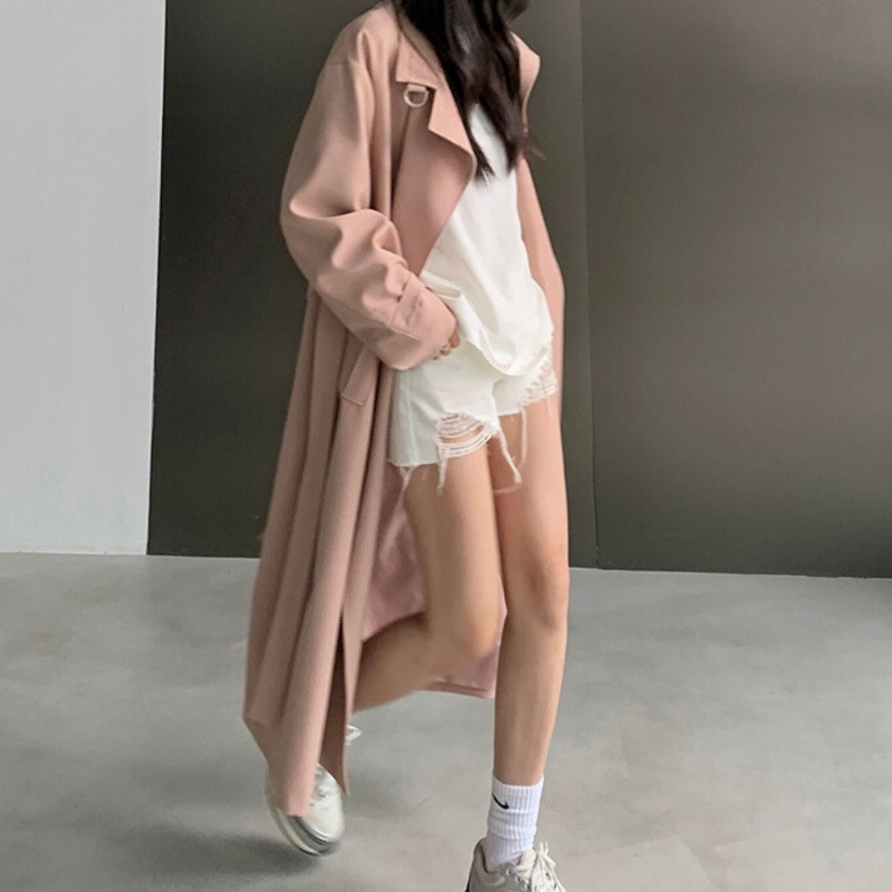 ネックベルテッドスプリングコート　LT0010036