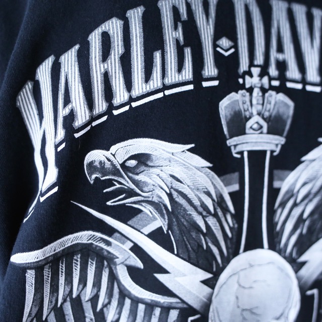 "HARLEY-DAVIDSON" front and back and sleeve printed XXL l/s tee