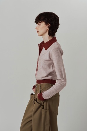 Jacquard Polo Knit / RED